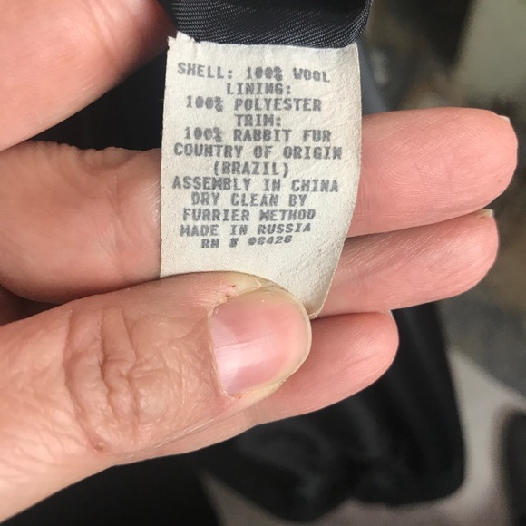 Donny Brook full length coat rabbit fur trim hood - Picture 11 of 11